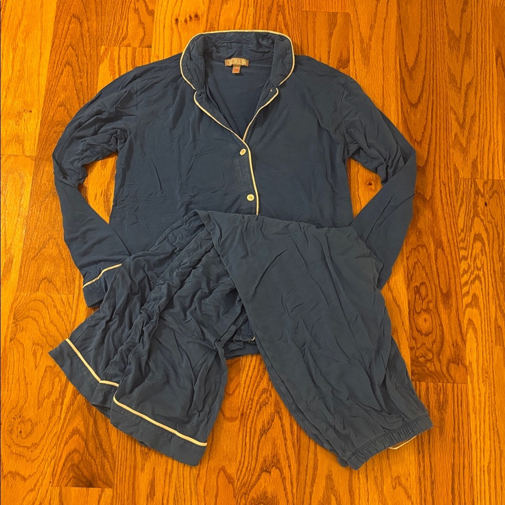 J. Crew Eco Dreamiest‎ Pajama Set Long Sleeve Top and Pants Women’s Size Small